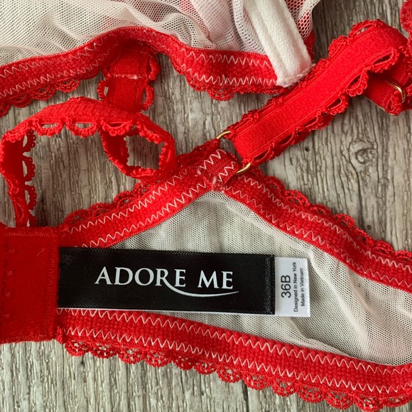 *SOLD!* Adore Me Embroidered Heart Unpadded Bra 36B - Picture 4 of 5
